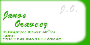 janos oravecz business card